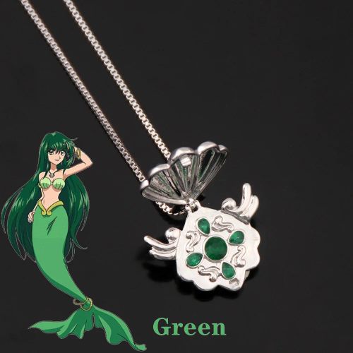 DUODUOBAO Mermaid Melody Shell Pendant Choker Cosplay Necklace - green