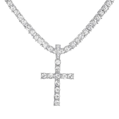 Elegant Rhinestone Pendant Necklace - Stylish & Durable Religious Accessory