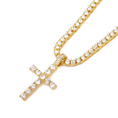 Elegant Rhinestone Pendant Necklace - Stylish & Durable Religious Accessory