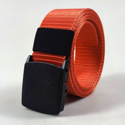 New Unisex Nylon Canvas Breathable Military Tactical Men Waist Belt with Plastic and Metal Black Buckle Orange Belts