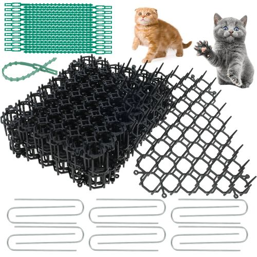 Humane Anti-Cat Pads with Ground Spikes - Effective Garden Pest Control - black