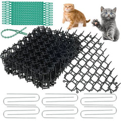 Humane Anti-Cat Pads with Ground Spikes - Effective Garden Pest Control - black
