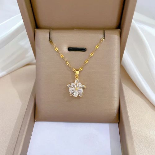 Xiyanike Fashion Flower Jewellery Set - Trendy Necklace & Earrings
