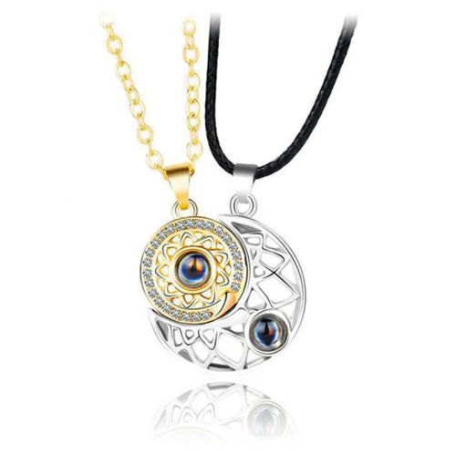 Couple Heart Pendant Necklace - Romantic Electrocardiogram Gift