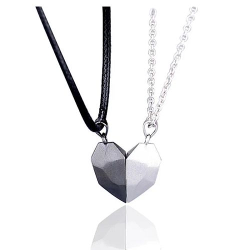 Couple Heart Pendant Necklace - Romantic Electrocardiogram Gift