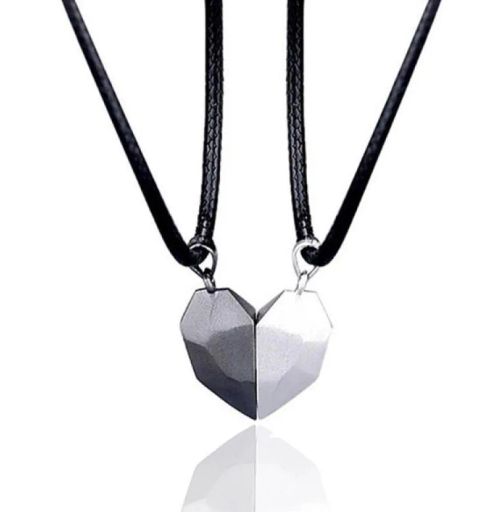 Couple Heart Pendant Necklace - Romantic Electrocardiogram Gift
