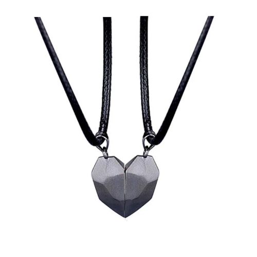 Couple Heart Pendant Necklace - Romantic Electrocardiogram Gift