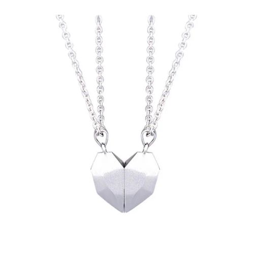 Couple Heart Pendant Necklace - Romantic Electrocardiogram Gift