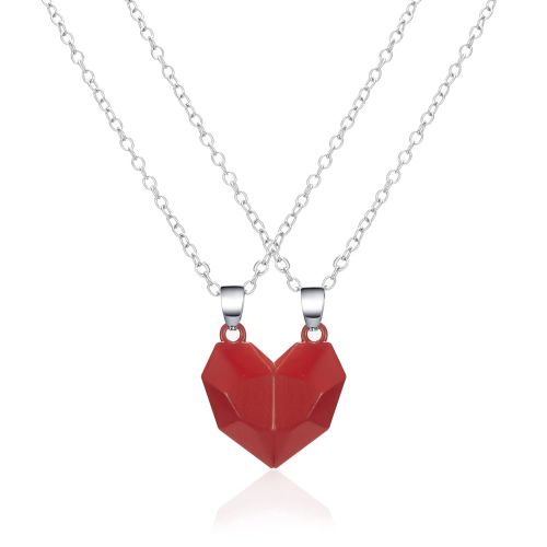 Couple Heart Pendant Necklace - Romantic Electrocardiogram Gift - 9