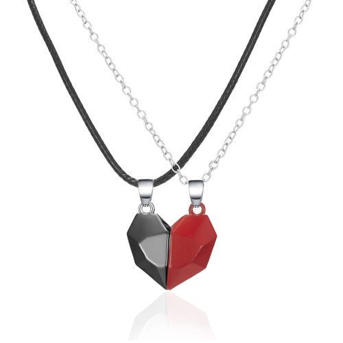 Couple Heart Pendant Necklace - Romantic Electrocardiogram Gift
