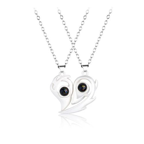 Couple Heart Pendant Necklace - Romantic Electrocardiogram Gift