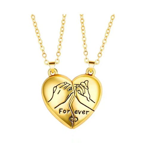 Couple Heart Pendant Necklace - Romantic Electrocardiogram Gift