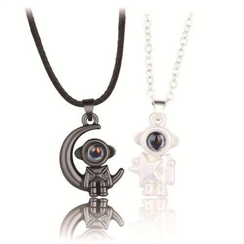 Couple Heart Pendant Necklace - Romantic Electrocardiogram Gift