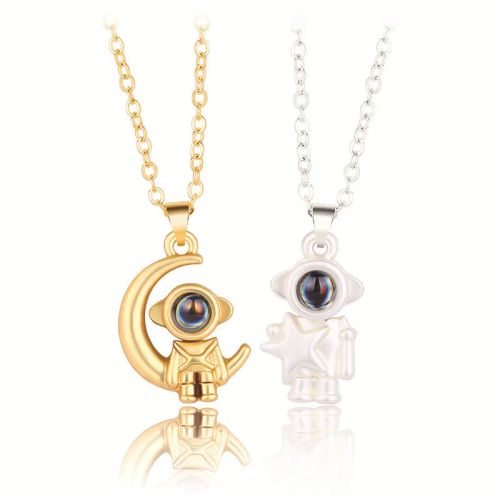 Couple Heart Pendant Necklace - Romantic Electrocardiogram Gift