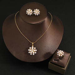 Elegant Sapphire Gemstone Jewellery Set - Necklace Earrings & Ring