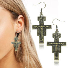 RechicGu Vintage Gold Cross Necklace - Faith-Inspired Elegance