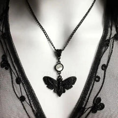 ZBOZWEI Gothic Moth Necklace - Unique Handmade Insect Jewelry - 1