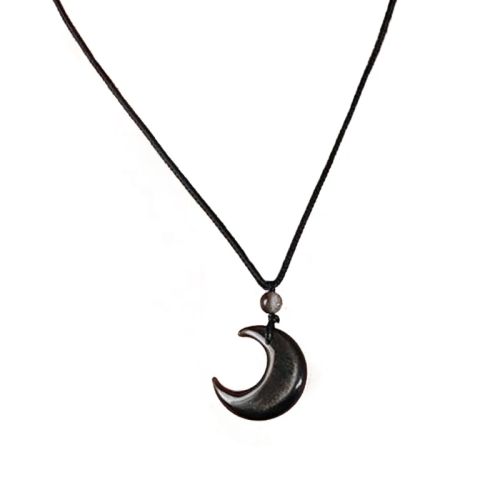 Angelady Moon Pendant Necklace - Stylish Cotton Rope Accessory