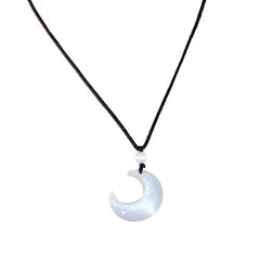 Angelady Moon Pendant Necklace - Stylish Cotton Rope Accessory