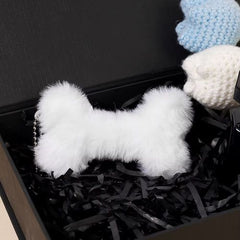 Plush Bone Pendant Keychain - Cute and Trendy Accessory - WHITE