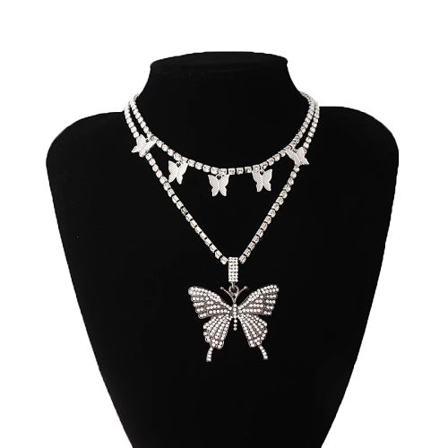 Big Butterfly Pendant Necklace - Fashionable Zinc Alloy Accessory - N869