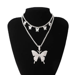 Big Butterfly Pendant Necklace - Fashionable Zinc Alloy Accessory