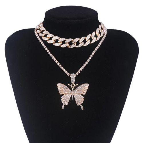 Big Butterfly Pendant Necklace - Fashionable Zinc Alloy Accessory - N855