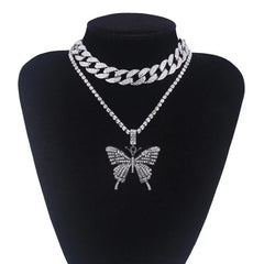 Big Butterfly Pendant Necklace - Fashionable Zinc Alloy Accessory