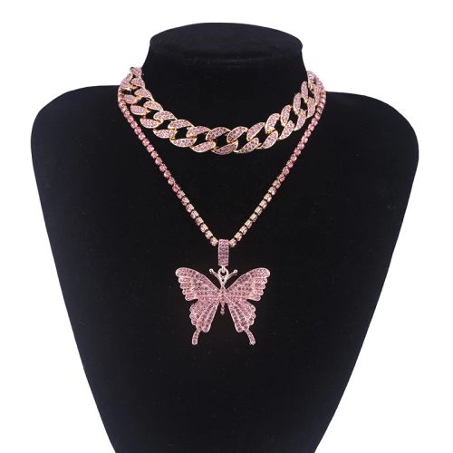 Big Butterfly Pendant Necklace - Fashionable Zinc Alloy Accessory - N854