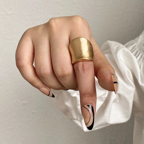 AENSOA Geometric Chunky Rings - Trendy Fashion Statement Jewellery