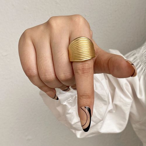 AENSOA Geometric Chunky Rings - Trendy Fashion Statement Jewellery