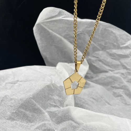 YiYuYiHua BLUE LOCK Necklace - Creative Stainless Steel Pendant - GOLD