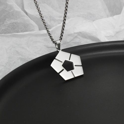 YiYuYiHua BLUE LOCK Necklace - Creative Stainless Steel Pendant - SILVER