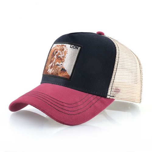 K KISSBAOBEI Embroidered Lion Cap - Stylish Sun Protection Baseball Hat