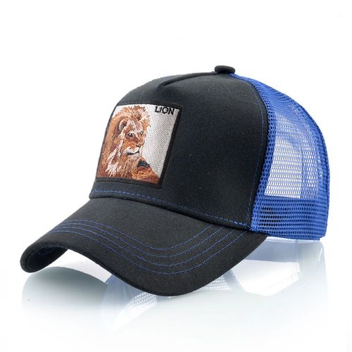 K KISSBAOBEI Embroidered Lion Cap - Stylish Sun Protection Baseball Hat - BK and BU2