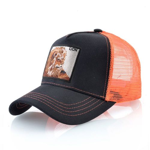 K KISSBAOBEI Embroidered Lion Cap - Stylish Sun Protection Baseball Hat - BK and OE