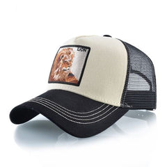 K KISSBAOBEI Embroidered Lion Cap - Stylish Sun Protection Baseball Hat