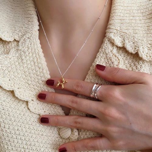 Ventfille Silver Asymmetric Heart Necklace - Elegant Party Jewellery - BTSP1499-11