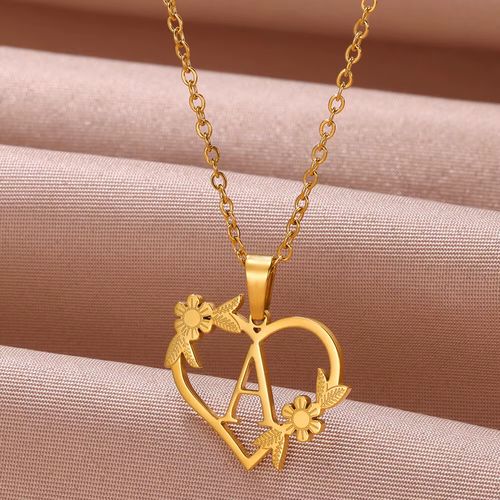 FAZZTONC Dainty Gold Initials Necklace - Trendy Personalised Gift