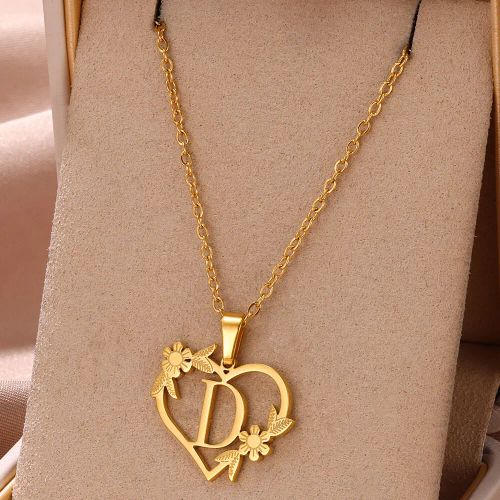 FAZZTONC Dainty Gold Initials Necklace - Trendy Personalised Gift