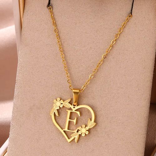 FAZZTONC Dainty Gold Initials Necklace - Trendy Personalised Gift