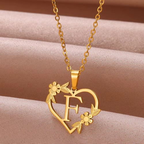 FAZZTONC Dainty Gold Initials Necklace - Trendy Personalised Gift