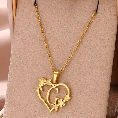 FAZZTONC Dainty Gold Initials Necklace - Trendy Personalised Gift