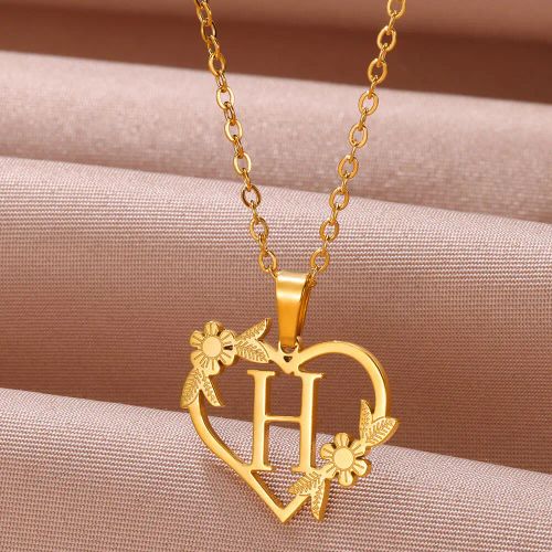 FAZZTONC Dainty Gold Initials Necklace - Trendy Personalised Gift