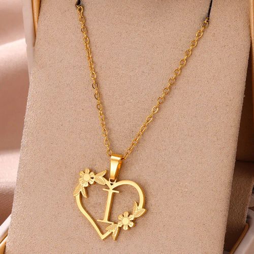 FAZZTONC Dainty Gold Initials Necklace - Trendy Personalised Gift