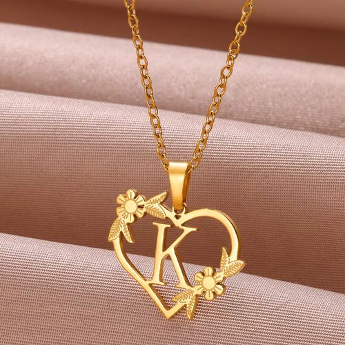 FAZZTONC Dainty Gold Initials Necklace - Trendy Personalised Gift