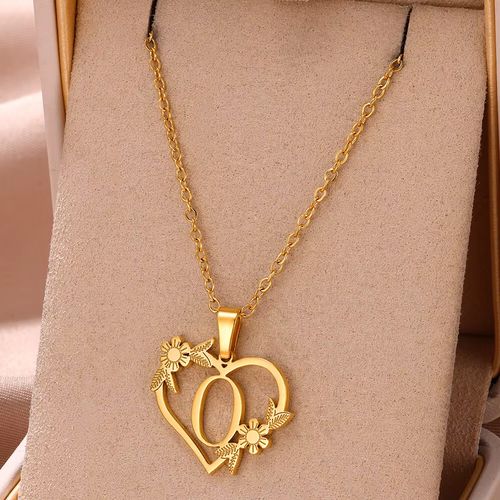 FAZZTONC Dainty Gold Initials Necklace - Trendy Personalised Gift