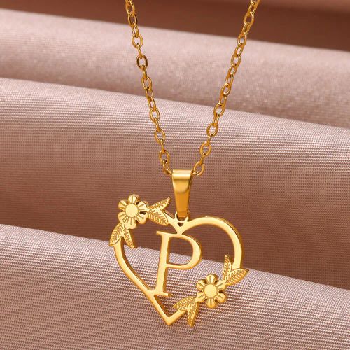 FAZZTONC Dainty Gold Initials Necklace - Trendy Personalised Gift