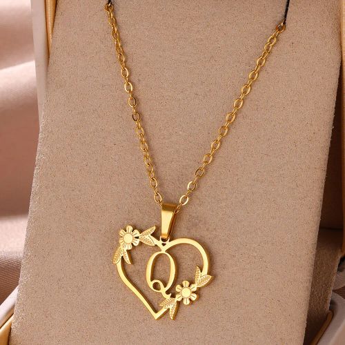 FAZZTONC Dainty Gold Initials Necklace - Trendy Personalised Gift