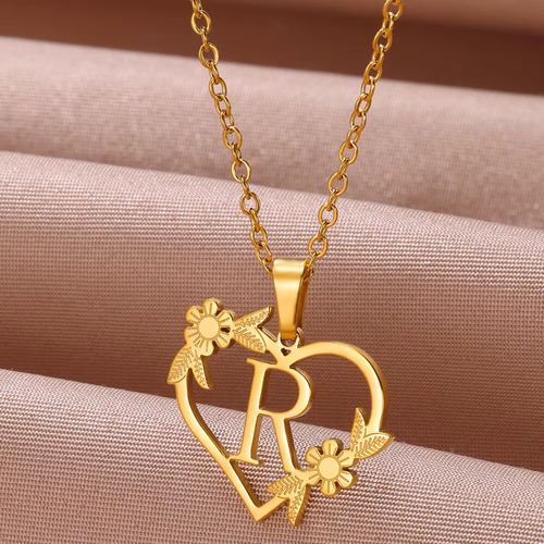 FAZZTONC Dainty Gold Initials Necklace - Trendy Personalised Gift